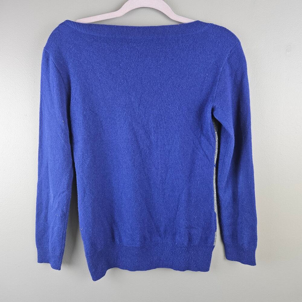 Banana Republic Blue Cashmere Argyle Preppy Sweater Size Small - Picture 2 of 7